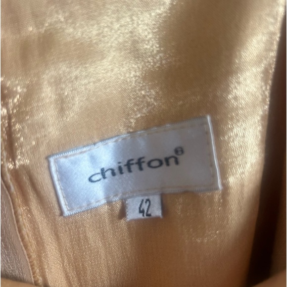 Chiffon, sz L gold sparkly beaded tank with, built in eccentuated built in bra. - Picture 5 of 8